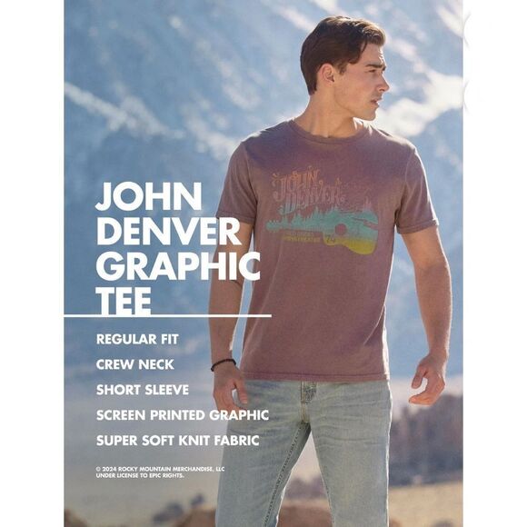 Men’s Wrangler John Denver Graphic Short Sleeve Cotton T-Shirt Size XL - Picture 7 of 7